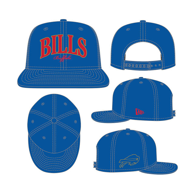 Buffalo Bills 950 Golden Flat Brim Snapback Cap - Eclectic-Sports