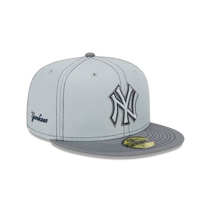 New York Yankees 5950 Fitted Grey Pop Baseball Cap