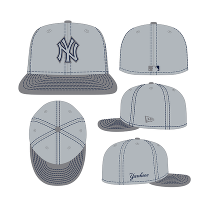 New York Yankees 5950 Fitted Grey Pop Baseball Cap