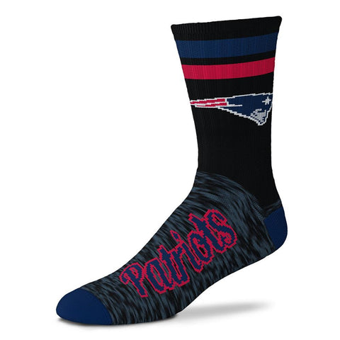 New England Patriots Black Script Sock