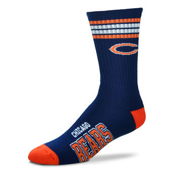 Chicago Bears Men's Four Stripe For Bare Feet Socks - Eclectic-Sports