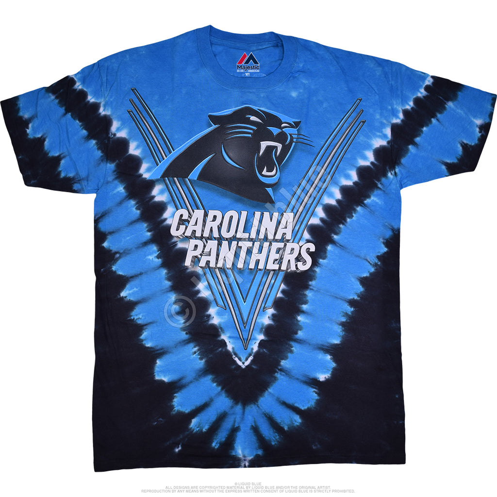 Carolina Panthers Men's Majestic V-Dye Tie -Dye Logo T-shirt