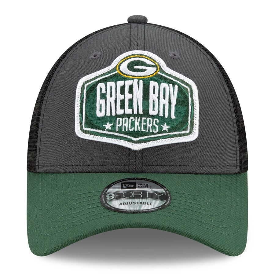 Green Bay Packers  New Era 21' NFL Draft Trucker 9FORTY Snapback Adjustable Hat - Eclectic-Sports