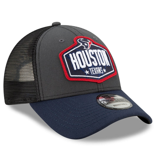 Houston Texans New Era 21' NFL Draft Trucker 9FORTY Snapback Adjustable Hat - Eclectic-Sports