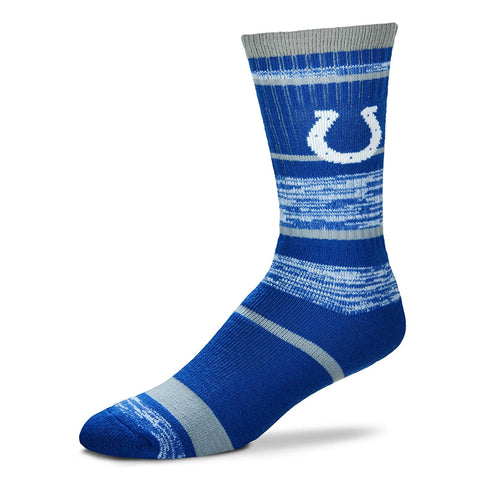 Indianapolis Colts Men's For Bare Feet Large Stripe Socks - Eclectic-Sports
