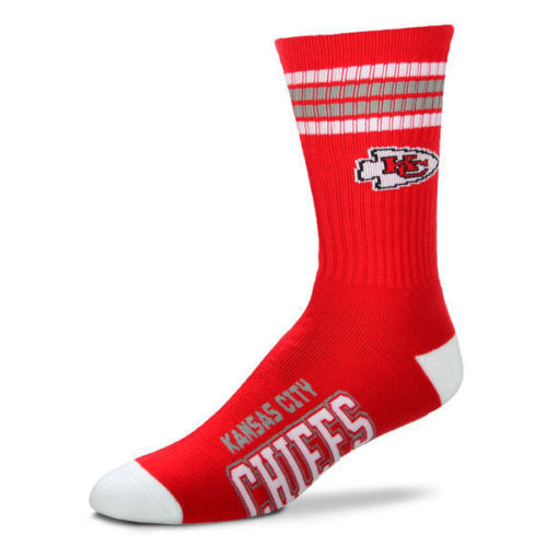 Kansas City Chiefs Men's Four Stripe For Bare Feet Socks - Eclectic-Sports