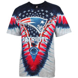 New England Patriots Men's V-Dye Tie -Dye  Logo T-Shirt - Eclectic-Sports