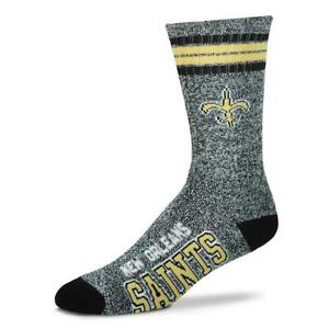 New Orleans Saints Grey Marbled 4 Stripe Sock - Eclectic-Sports