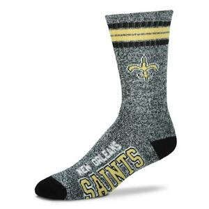 New Orleans Saints Grey Marbled 4 Stripe Sock