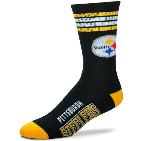 Pittsburgh Steelers Men's Four Stripe For Bare Feet Socks - Eclectic-Sports