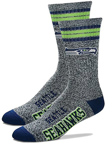 Seattle Seahawks Grey Marbled 4 Stripe Sock